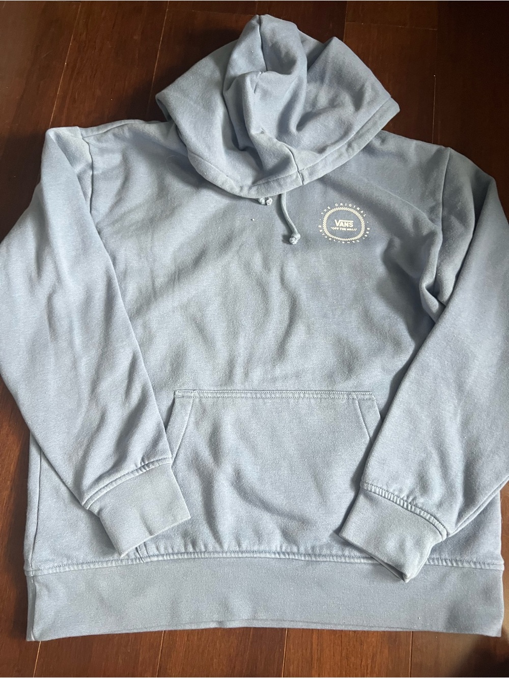 Vans Women’s Dusty Slate Blue Off The Wall Pullover Graphic Hoodie Sweatshirt S - Picture 3 of 8